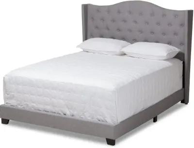 Contemporary Light Gray Upholstered Full Bed - Natasha