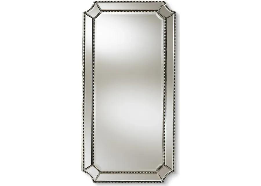 Art Deco Silver Rectangular Accent Wall Mirror - Iona