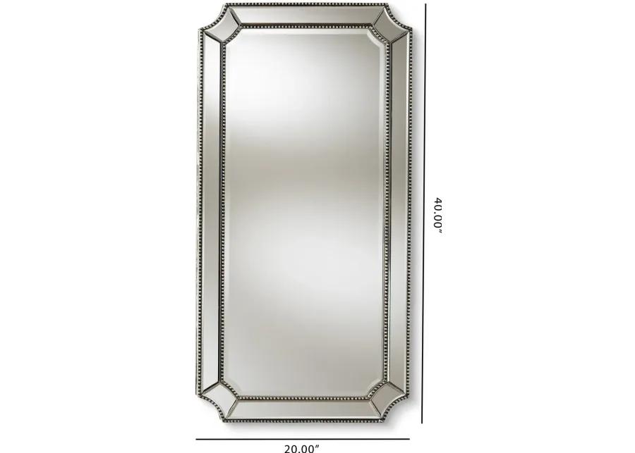 Art Deco Silver Rectangular Accent Wall Mirror - Iona