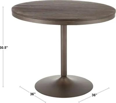 Industrial Antique Metal and Wood Round Dining Room Table - Dakota