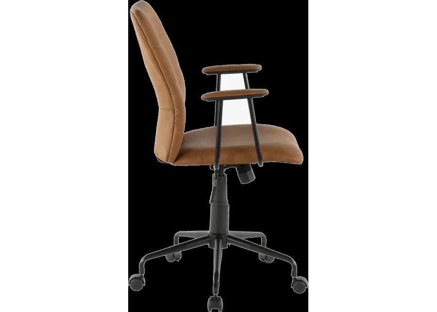 Brown Faux Leather Contemporary Office Chair - Fredrick