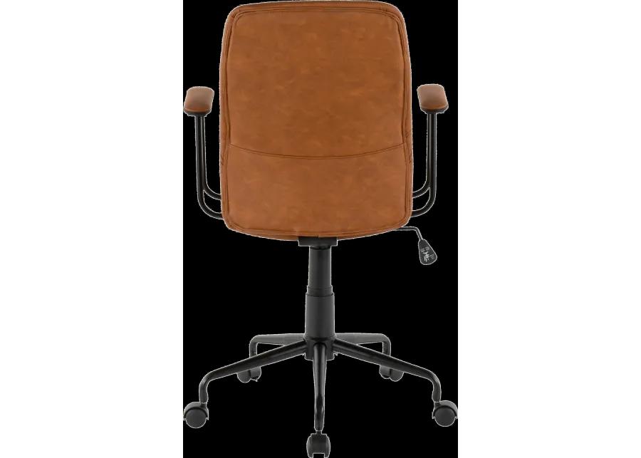 Brown Faux Leather Contemporary Office Chair - Fredrick