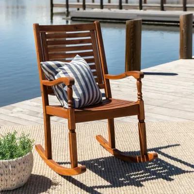 Midland Solid Acacia Wood Outdoor Patio Rocking Chair - Walker Edison