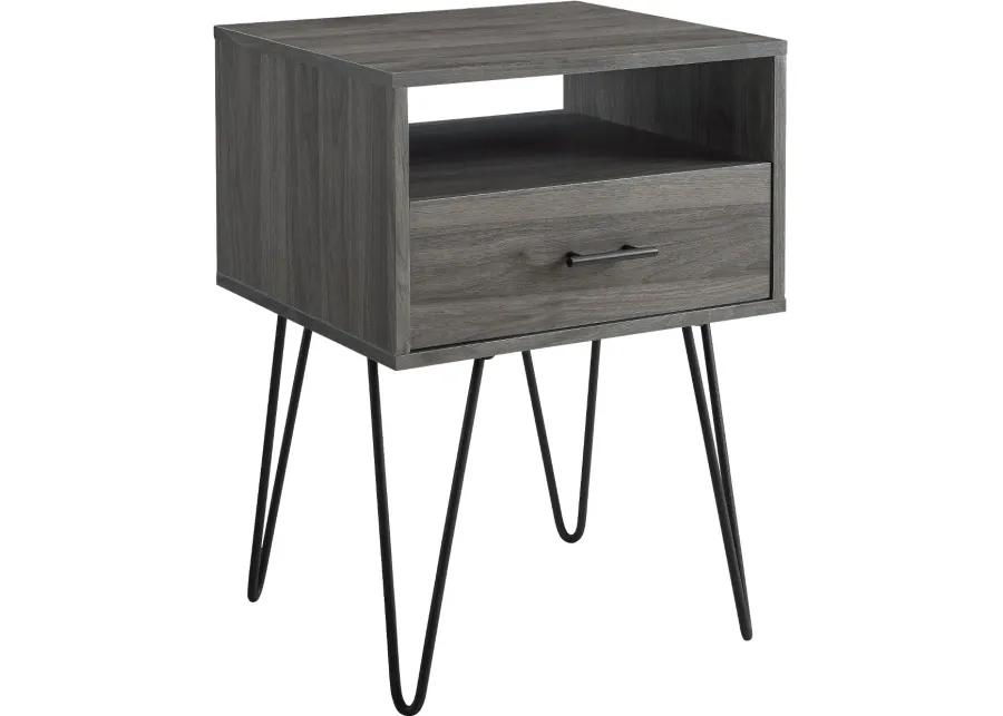 Gray Hairpin Leg Nightstand - Walker Edison