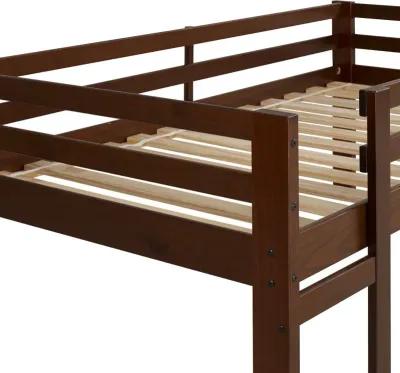 Medium Brown Low Twin-over-Twin Bunk Bed - Walker Edison