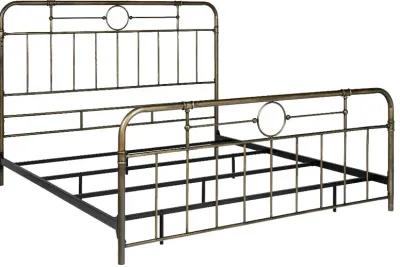 Farmhouse Bronze Metal Pipe King Bed - Walker Edison