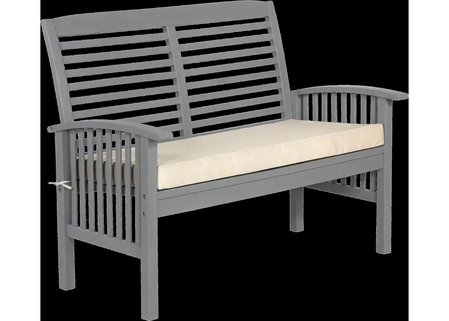 Midland Gray Patio Love Seat with Cushion - Walker Edison