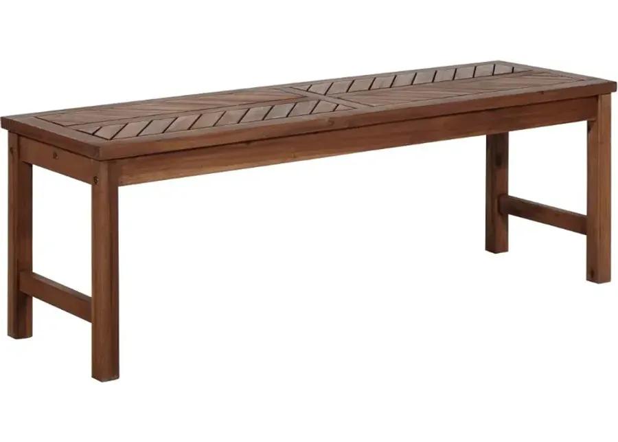 Vincent Dark Brown 53 inch Modern Patio Dining Bench - Walker Edison