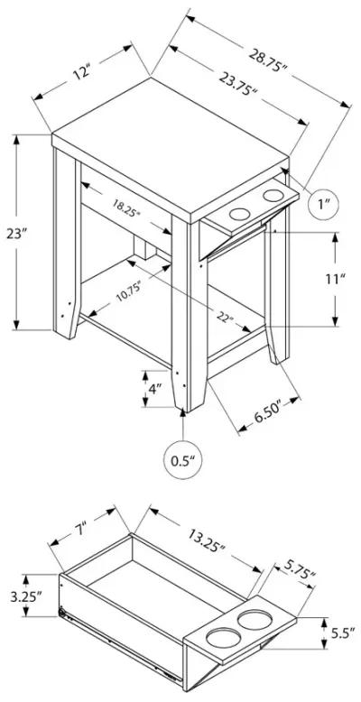 Dark Taupe Accent Side Table