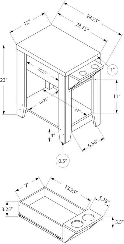 Dark Taupe Accent Side Table