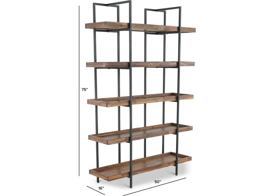 Elbert Industrial Open Bookcase