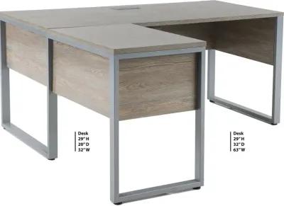 Kalmar Gray Home Office Desk and Return