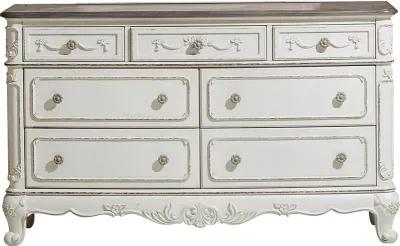 Madi Traditional Antique White Dresser