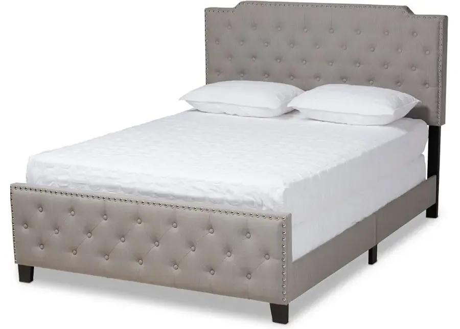 Contemporary Gray Queen Upholstered Bed - Katey