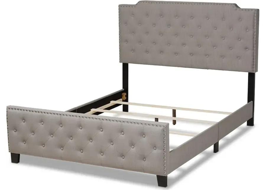 Contemporary Gray Queen Upholstered Bed - Katey