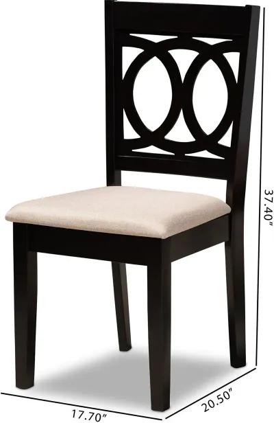 Delano Dark Brown and Sand Upholstered Dining Room Chair (Set of 2)