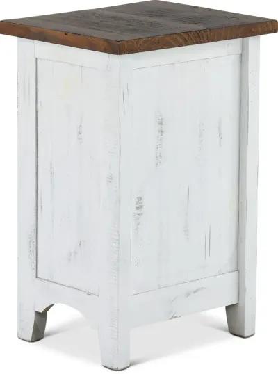 Pueblo Rustic White Side Table