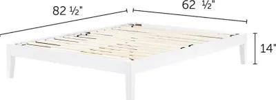 Vito Queen White Platform Bed - South Shore