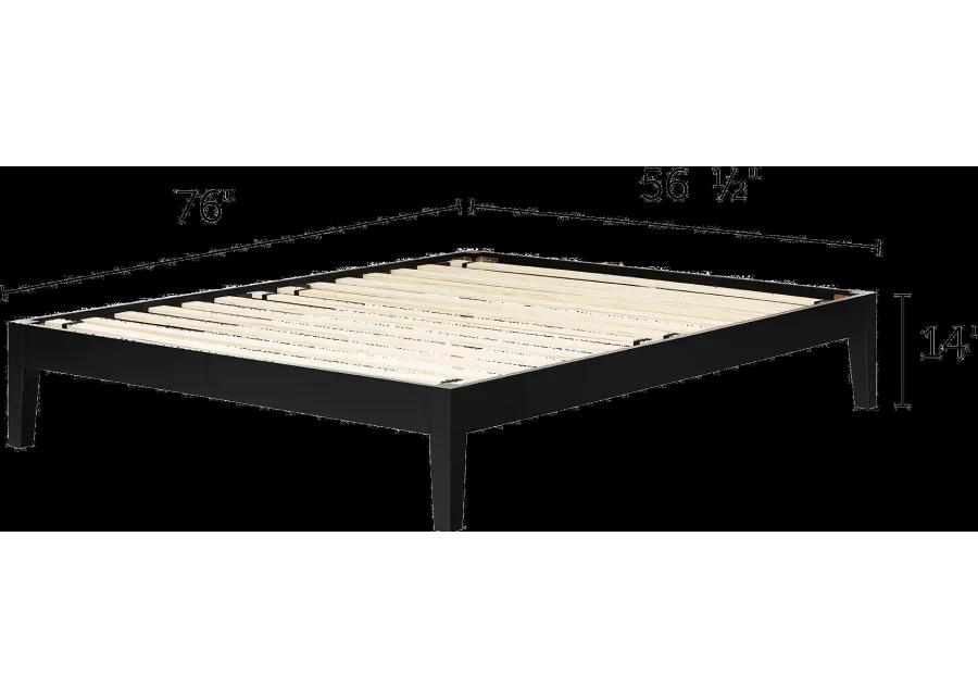 Vito Full Black Platform Bed - South Shore