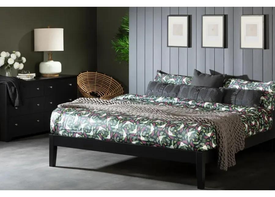 King Black Platform Bed- Vito