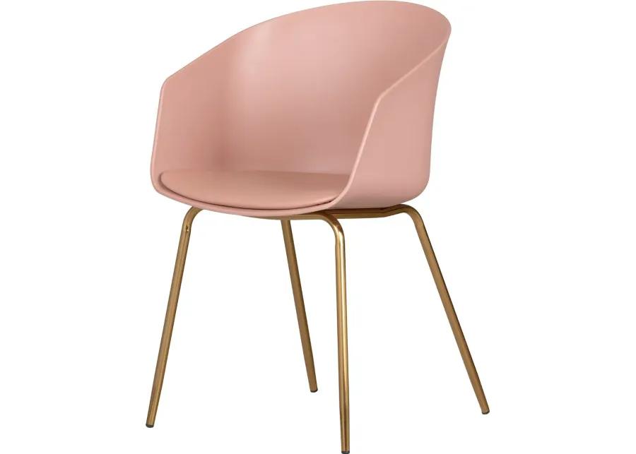 Flam Pink Chair with Gold Metal Legs