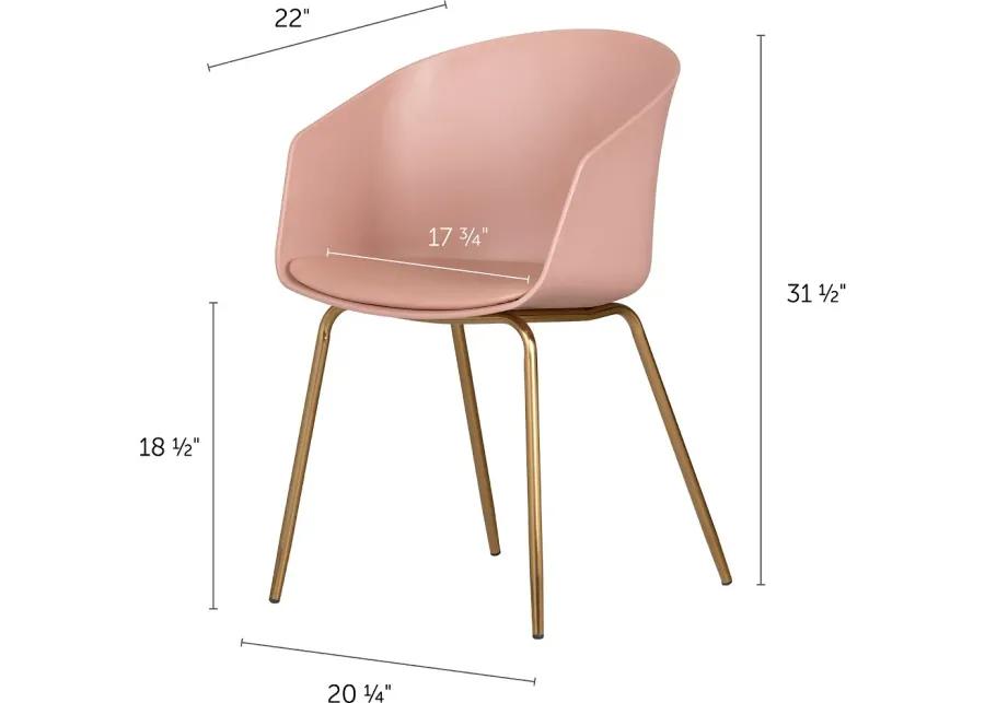 Flam Pink Chair with Gold Metal Legs