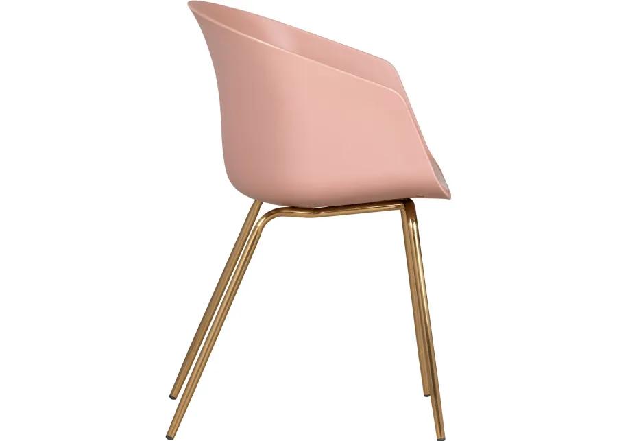 Flam Pink Chair with Gold Metal Legs