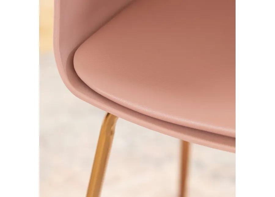 Flam Pink Chair with Gold Metal Legs