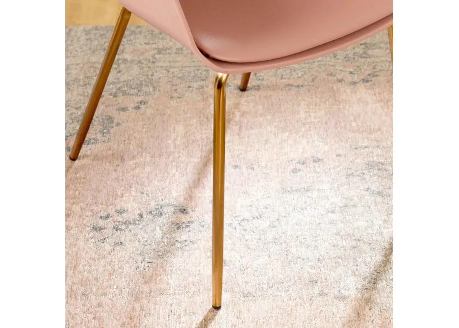 Flam Pink Chair with Gold Metal Legs