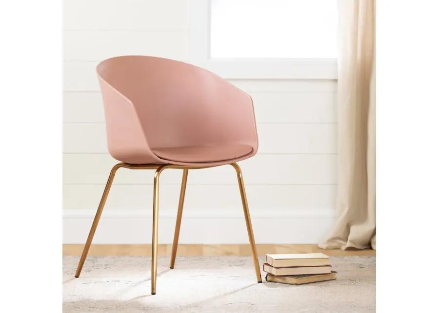 Flam Pink Chair with Gold Metal Legs