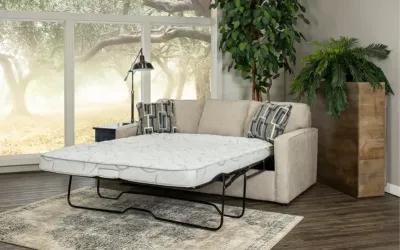 Norris Jute Beige Queen Sleeper Sofa with Ottoman