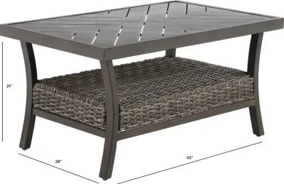 Trenton Wicker Slat Top Patio Coffee Table