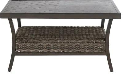 Trenton Wicker Slat Top Patio Coffee Table