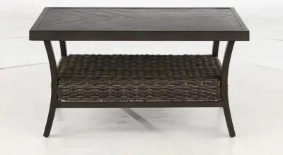 Trenton Wicker Slat Top Patio Coffee Table