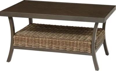 Trenton Wicker Slat Top Patio Coffee Table