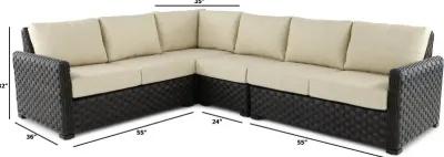 Sunset Woven Wicker 4 Piece Patio Sectional