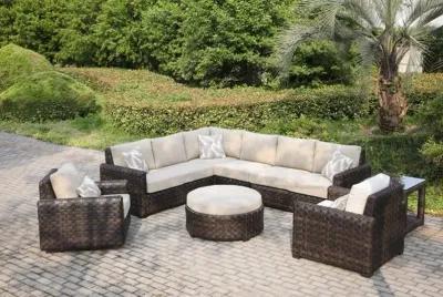 Sunset Woven Wicker 4 Piece Patio Sectional