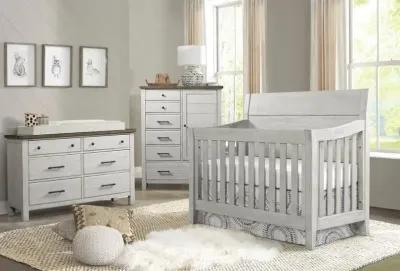 Tranquil Rock Weathered White 4-in-1 Convertible Crib