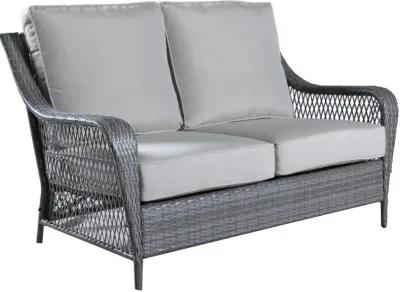 Essen II Wicker Gray Patio Loveseat and Coffee Table