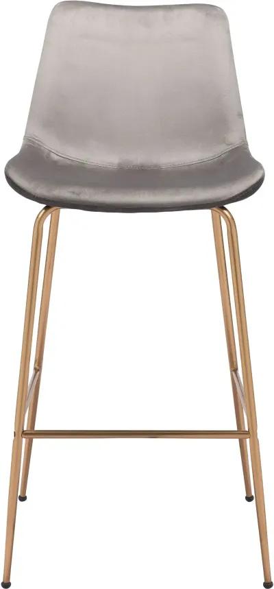 Gray Velvet Bar Stool - Tony