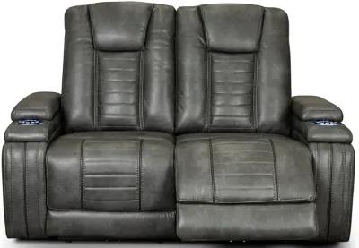 Megan Tinsmith Gray Power Reclining Loveseat