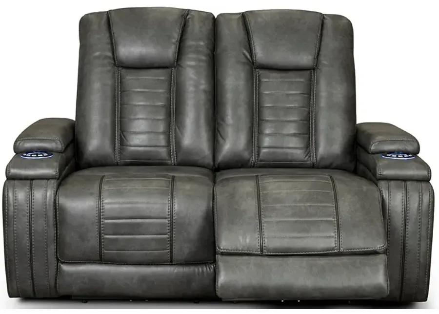 Megan Tinsmith Gray Power Reclining Loveseat