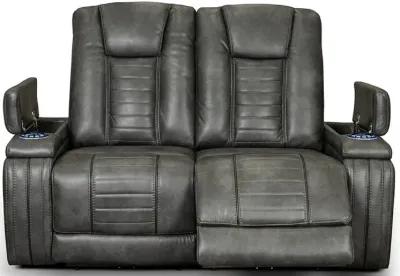 Megan Tinsmith Gray Power Reclining Loveseat