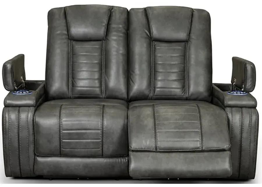 Megan Tinsmith Gray Power Reclining Loveseat