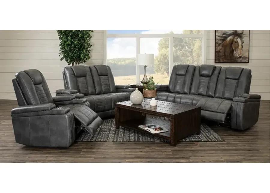 Megan Tinsmith Gray Power Reclining Loveseat