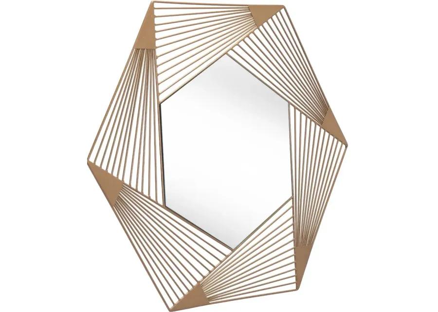 Modern Gold Hexagonal Wall Mirror - Aspect