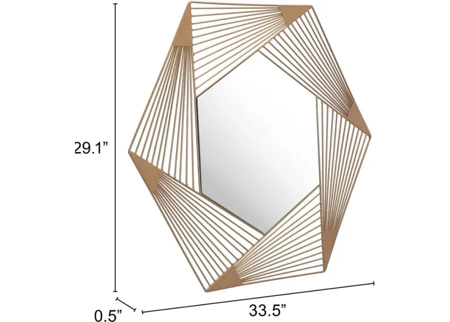 Modern Gold Hexagonal Wall Mirror - Aspect