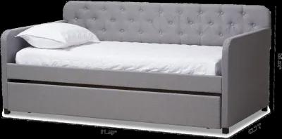 Modern Light Gray Upholstered Twin Daybed - Tahlia