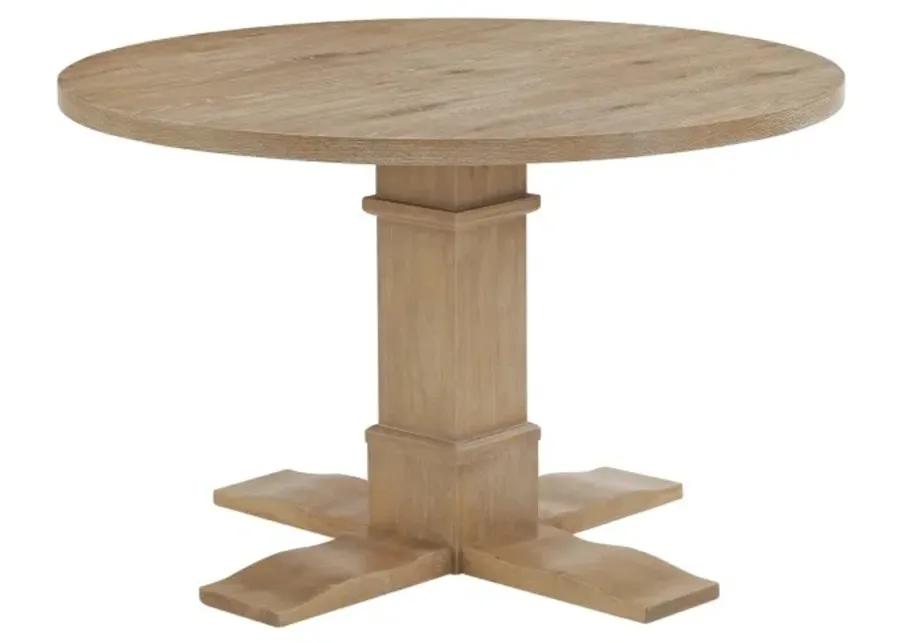 Joanna Rustic Brown Round Dining Table