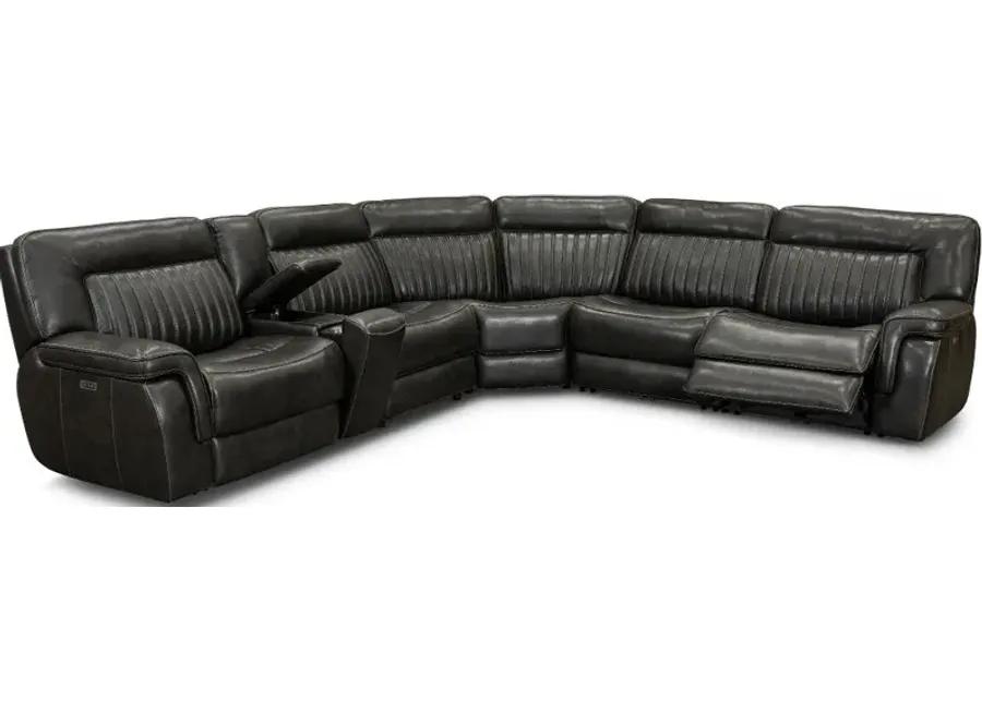 Stampede Charcoal Gray 6 Piece Power Reclining Sectional